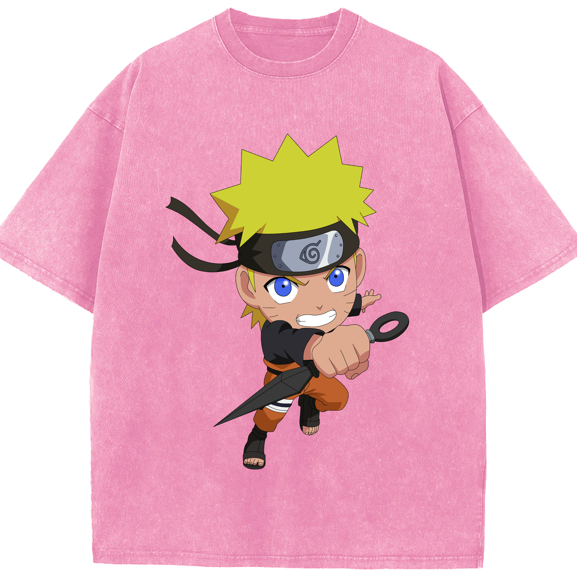 （画像用） NARUTO -ナルト- うずまき ナルト Uzumaki Naruto 綿100% ヴィンテージ風 半袖Tシャツ（フロントプリント）